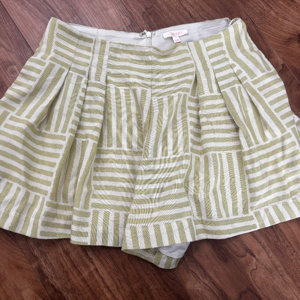 Luxxel Striped Skort in Green/White • Size S